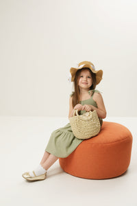 Maxi dress with ties for kids, featuring a flowy design and adjustable ties for a perfect fit