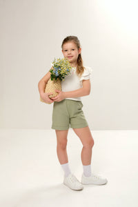 Linen short shorts for kids, offering a light and airy feel for warm days