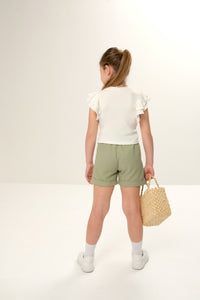 Linen short shorts for kids, offering a light and airy feel for warm days