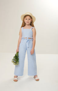  Linen crop top for kids, offering a lightweight and stylish summer option