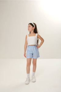 Linen short shorts for kids, offering a light and airy feel for warm days